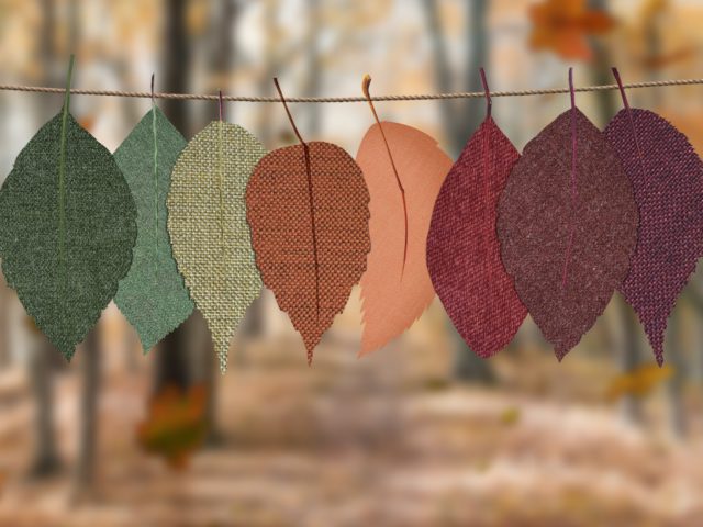 Autumn Leaves Hung on a Rope
